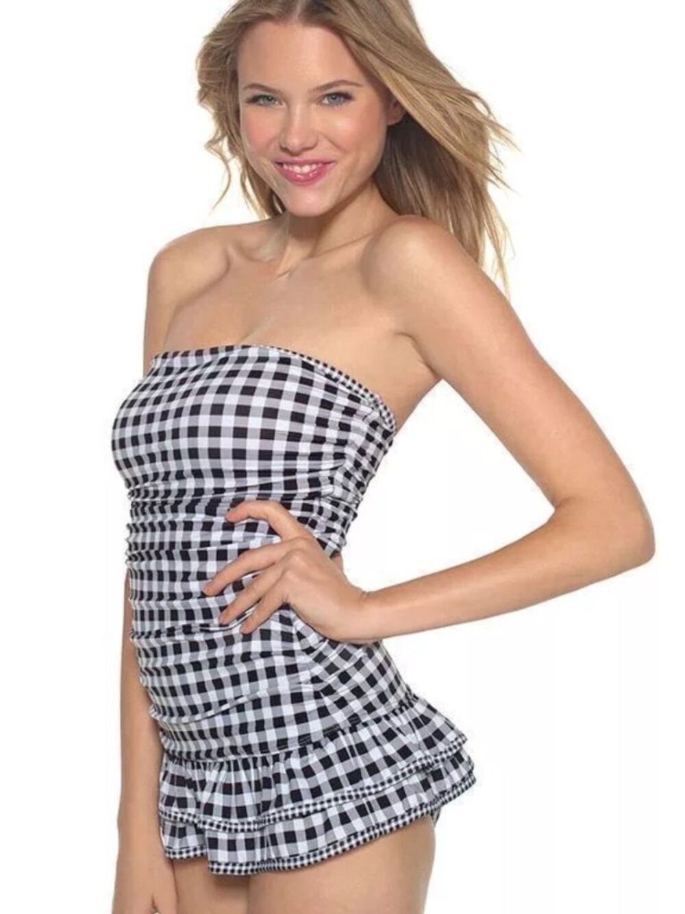 COCO RAVE GINGHAM SWIMDRESS SWIMSUIT Small new with tag